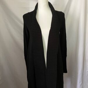 BCBG MAX AZRIA Black Open Front High Low Cardigan